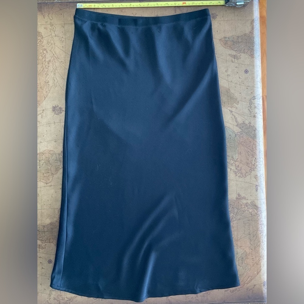 JOE FRESH, size medium, midi bias silky skirt, black